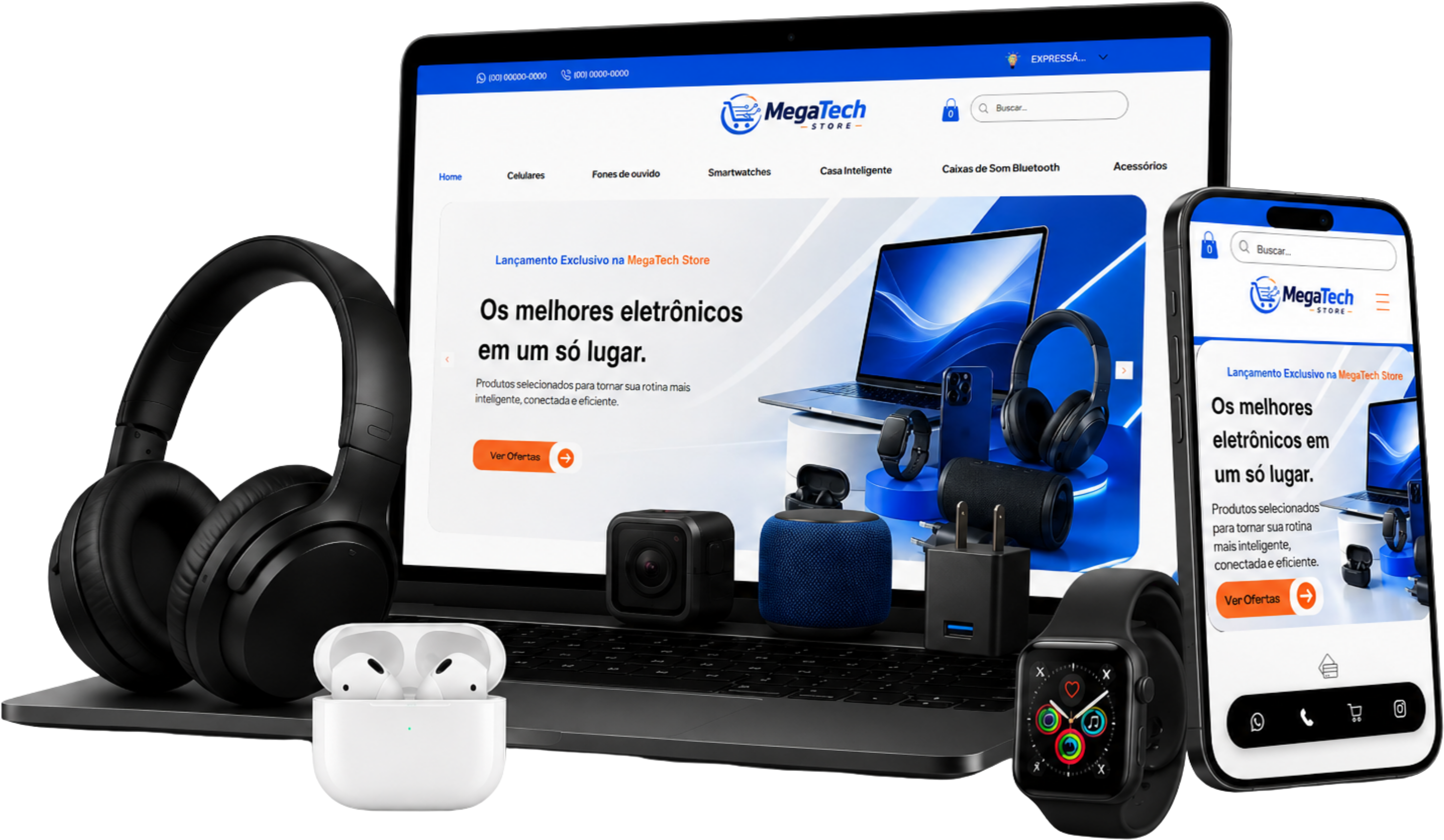 Loja virtual pronta em notebook, celular e acessórios eletrônicos